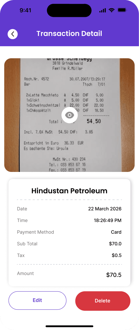 Reviewing extracted receipt information